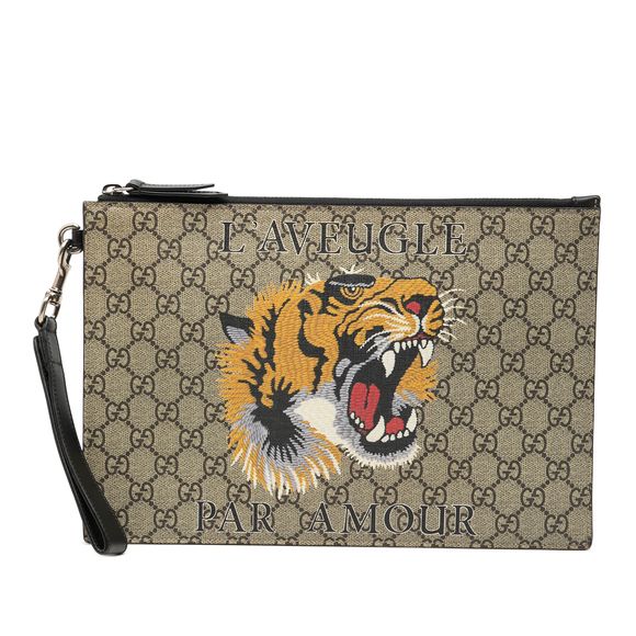 Gucci Handbags - Pre-Loved Gucci GG Supreme Tiger Clutch